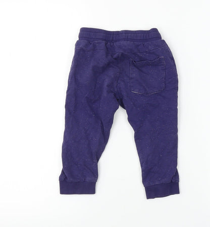 Back view of Team Spirit boys’ blue sweatpants, size 9-12, months