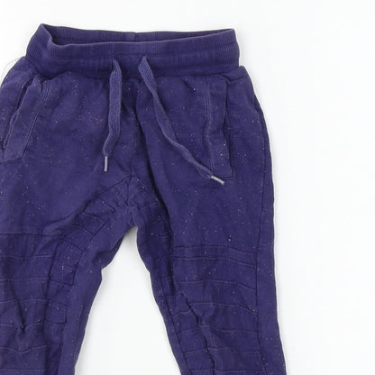 Close-up detail of Team Spirit boys’ blue sweatpants, size 9-12, months