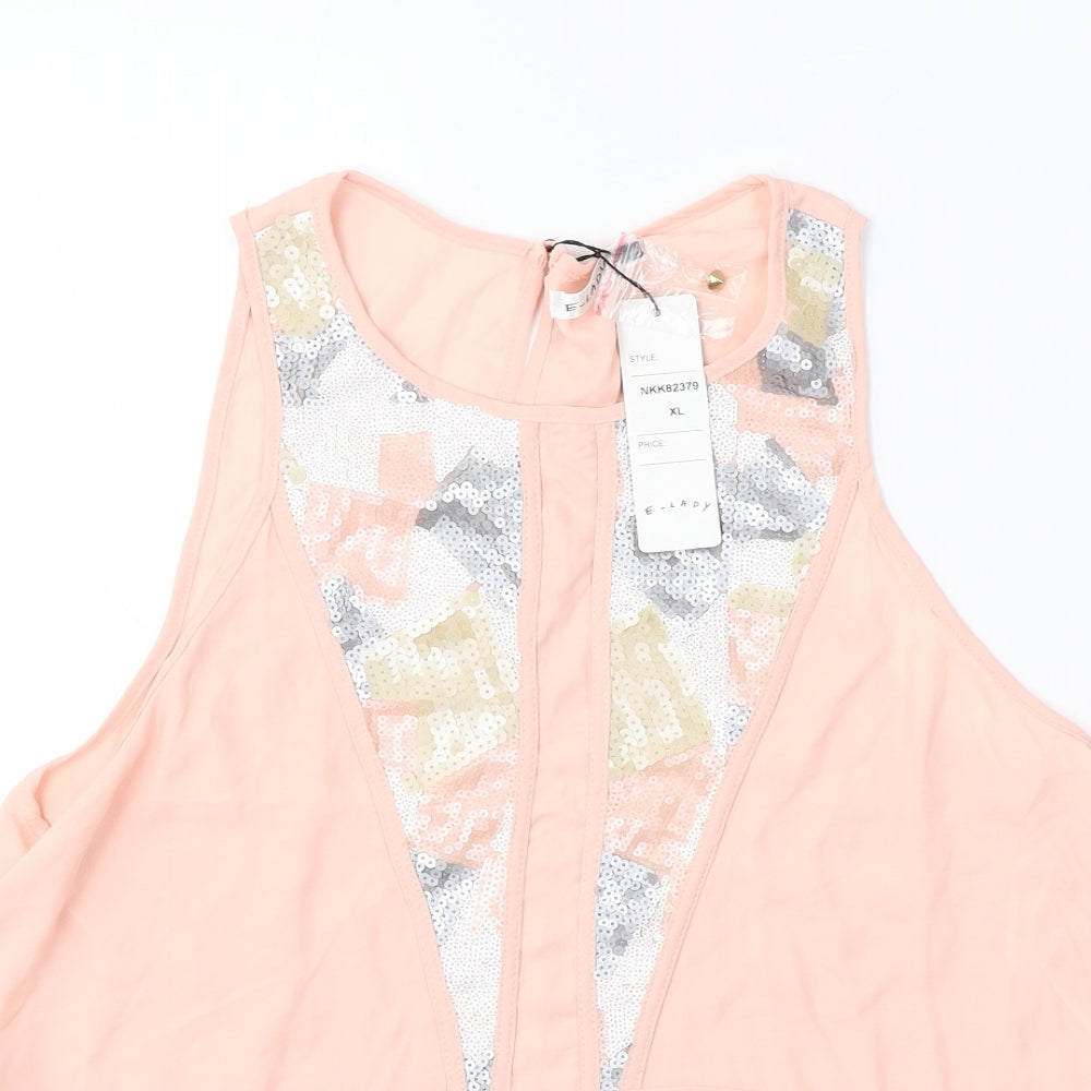e-lady Womens Pink   Basic Blouse Size XL
