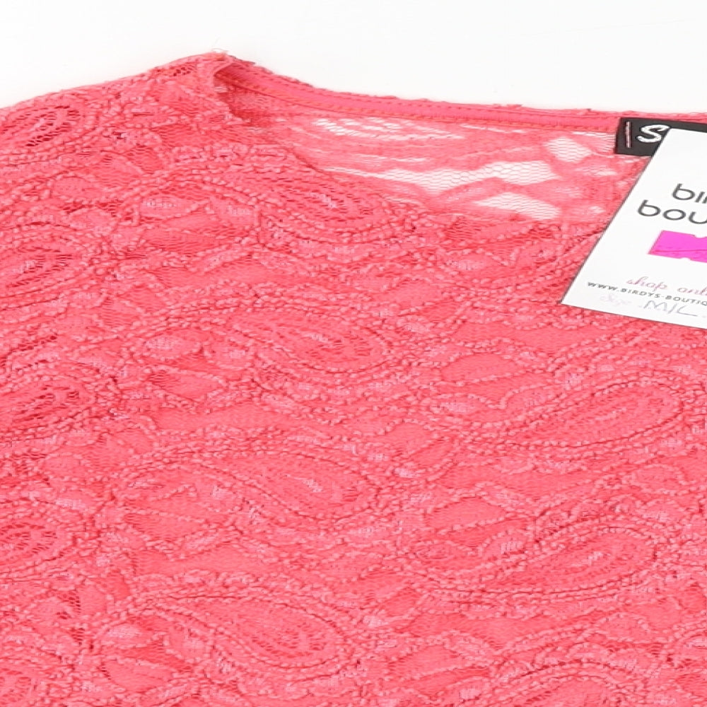 Signature  Womens Pink   Cropped T-Shirt Size M