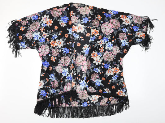 Select  Womens Black Floral  Cardigan Jumper Size 10
