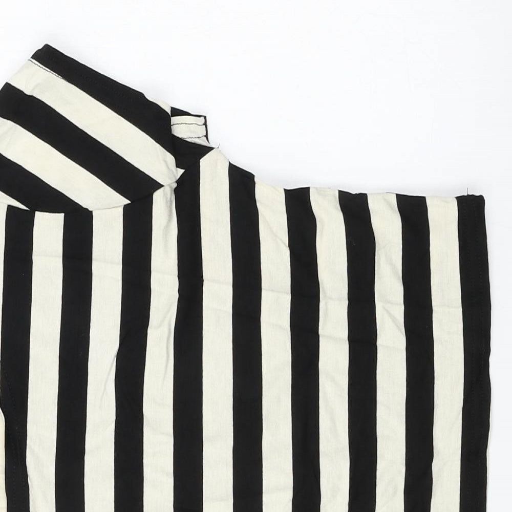MOLLIE  Womens White Striped  Basic T-Shirt Size M