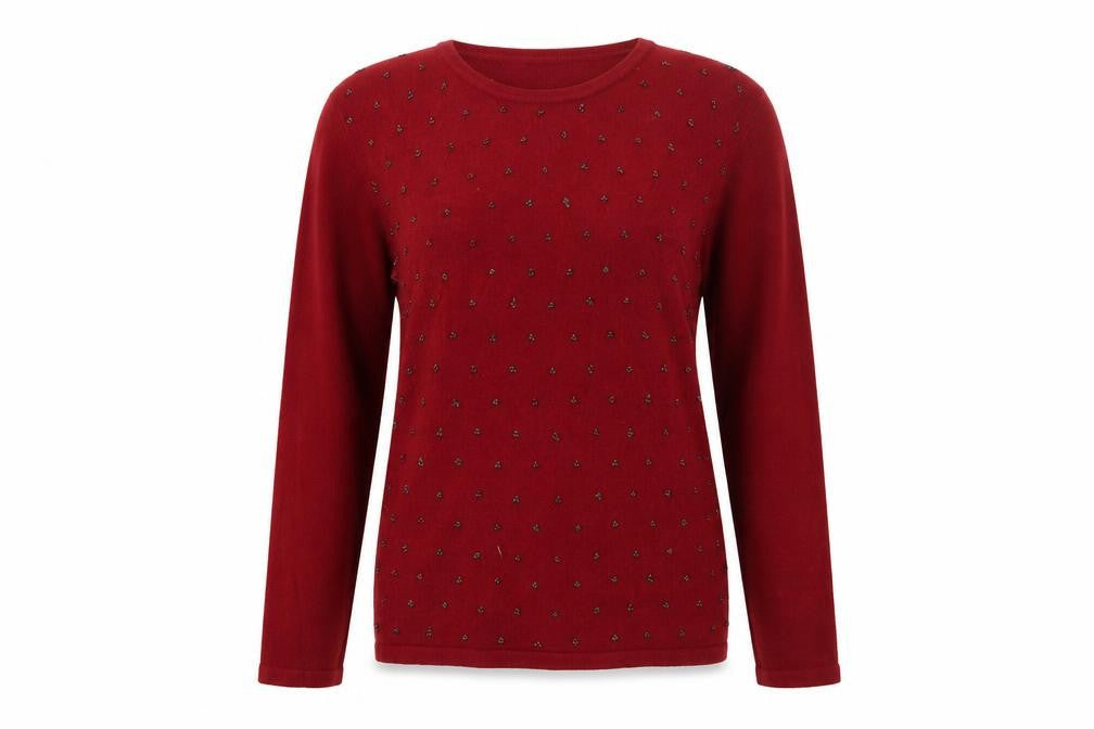 Fay Louise Womens Red   Henley Jumper One Size