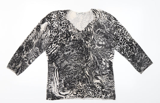 Gerry Weber Womens Grey Animal Print  Basic Blouse Size 14
