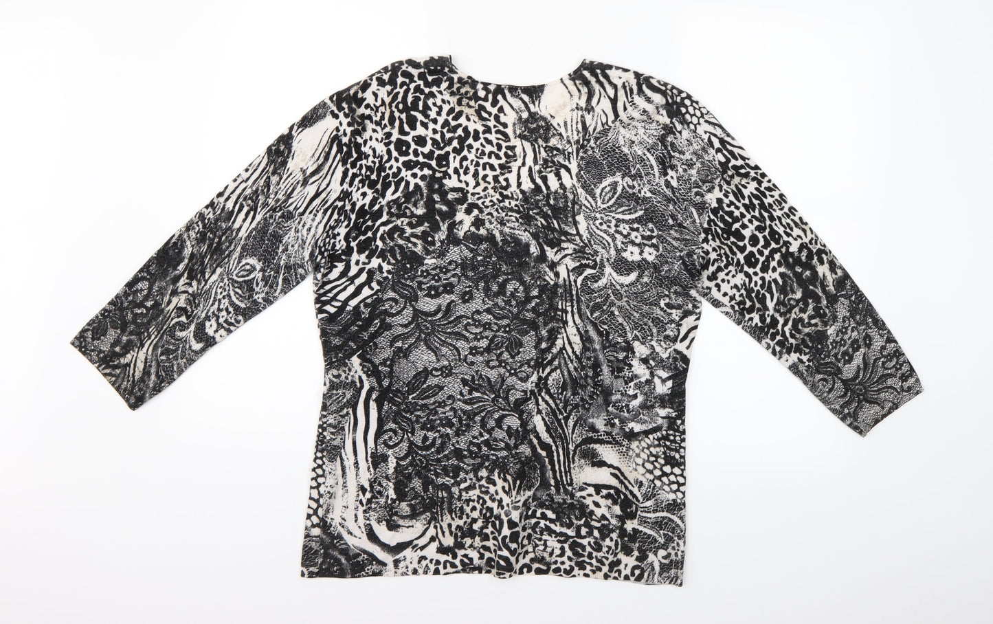 Gerry Weber Womens Grey Animal Print  Basic Blouse Size 14