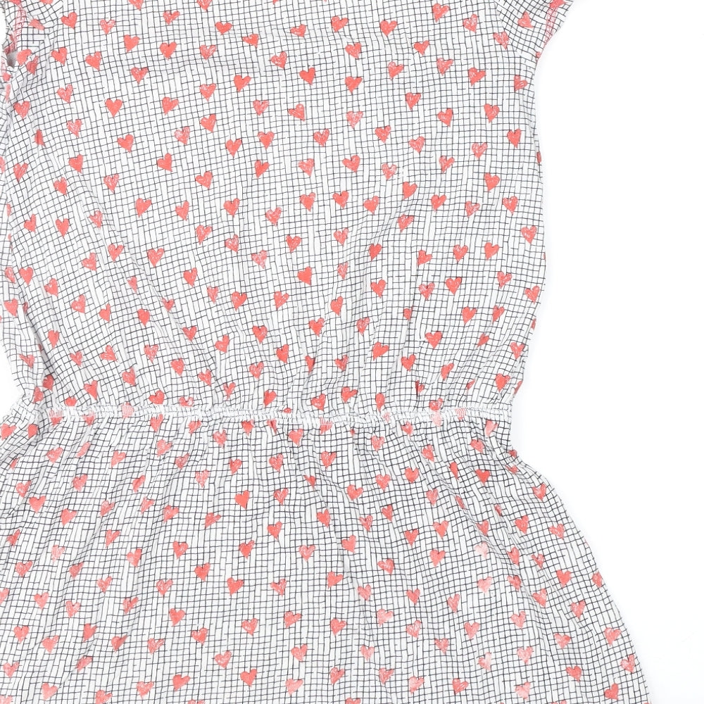 Preworn Girls Red Geometric  Shift  Size 11-12 Years
