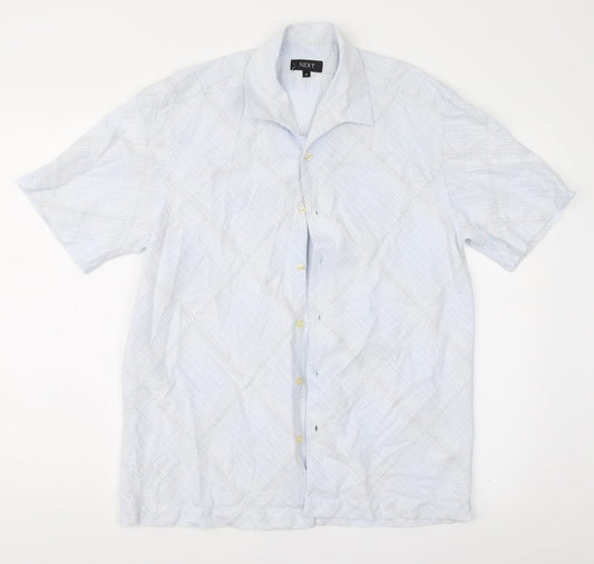 NEXT Mens Blue Geometric   Button-Up Size M