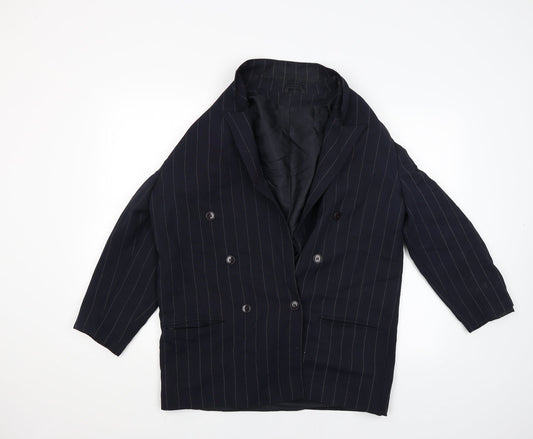 Debenhams Womens Blue Striped  Jacket Blazer Size 14