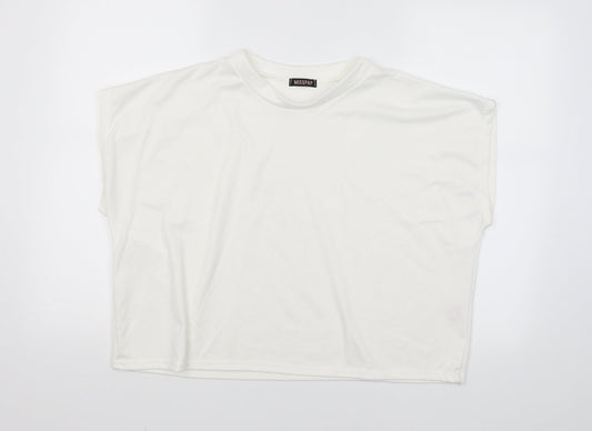 Mishap Womens White   Basic T-Shirt Size L