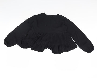 Back view of Primark girls’ black basic blouse, size 11-12, years