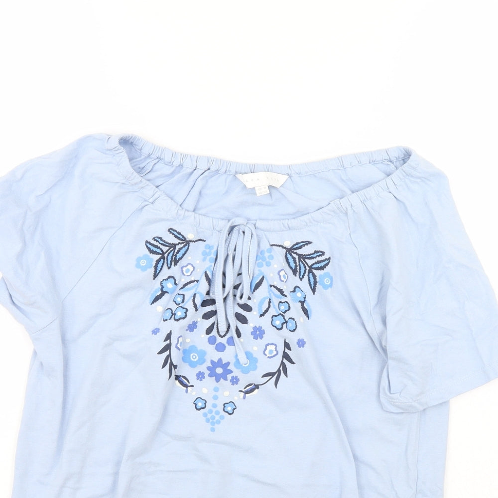 Amara Reya Womens Blue   Basic Blouse Size 8