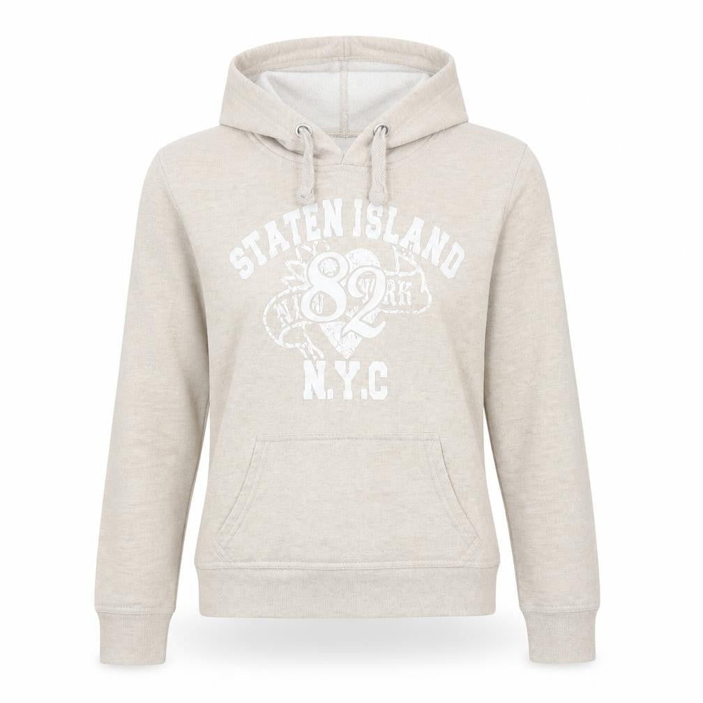 Denim & Co. Womens Beige   Pullover Hoodie Size 12