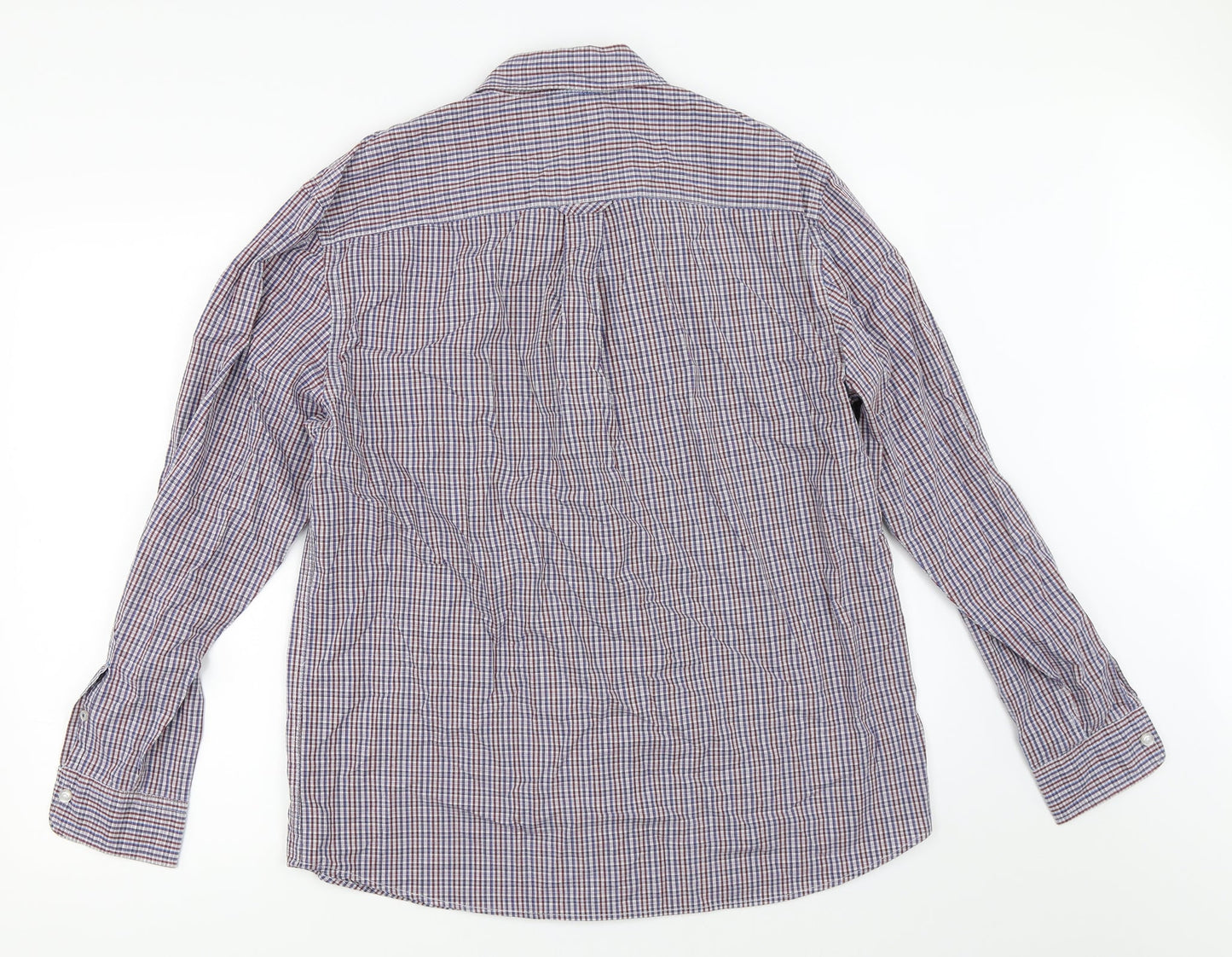Maine New England Mens Blue Check   Button-Up Size M