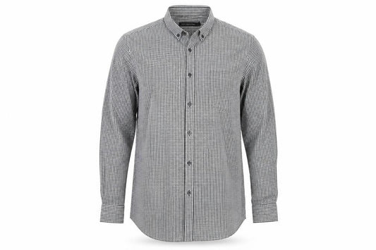 French Connection Mens Black Check   Button-Up Size L
