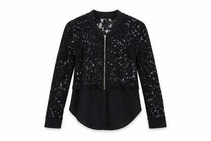 River Island Womens Black Floral Lace Basic Blouse Size 6