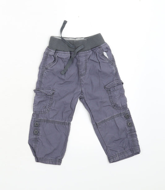 George Baby Grey   Cargo Trousers Size 9-12 Months