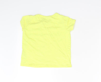 Back view of Primark girls’ yellow basic t-shirt, size 4-5, years
