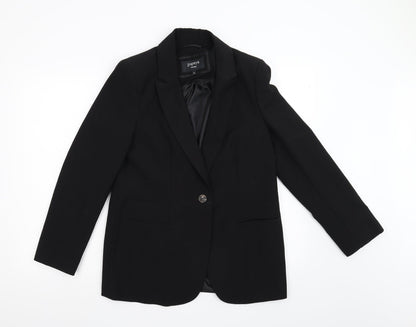 Additional front view of Papaya women’s black jacket blazer, size UK 12