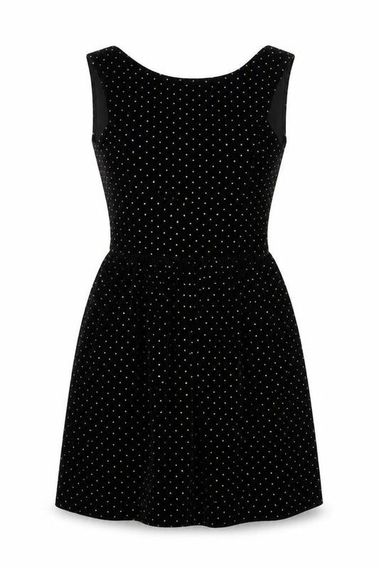 Oh My Love Womens Black Polka Dot  Skater Dress  Size S