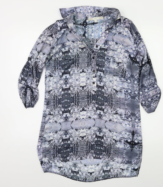 NEXT Womens Black Geometric  Basic Blouse Size 10
