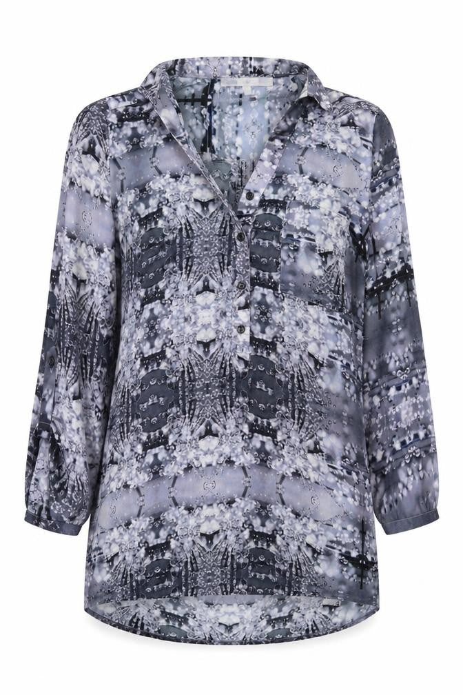 NEXT Womens Black Geometric  Basic Blouse Size 10