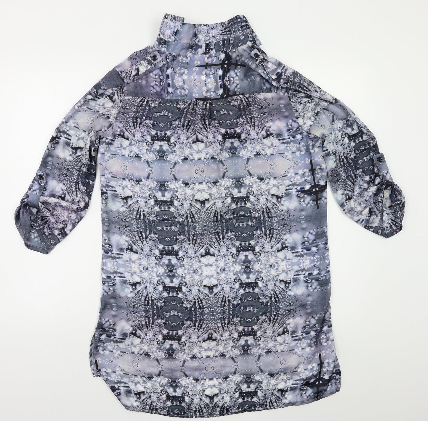 NEXT Womens Black Geometric  Basic Blouse Size 10