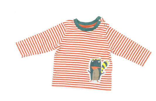 Nutmeg Baby Red Striped  Pullover T-Shirt Size 3-6 Months
