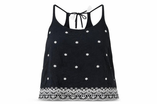 Preworn Womens Black   Camisole Blouse Size S  - Embroidered