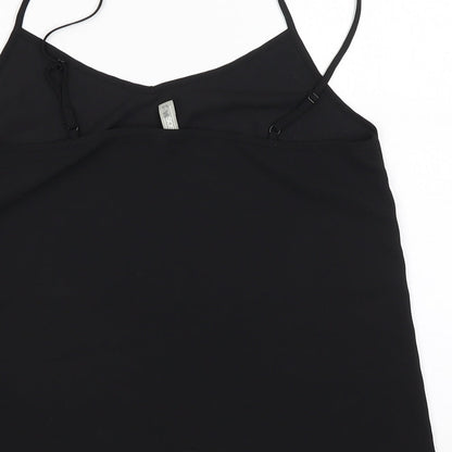 Brand and care label for ASOS women’s black camisole blouse, size UK 10