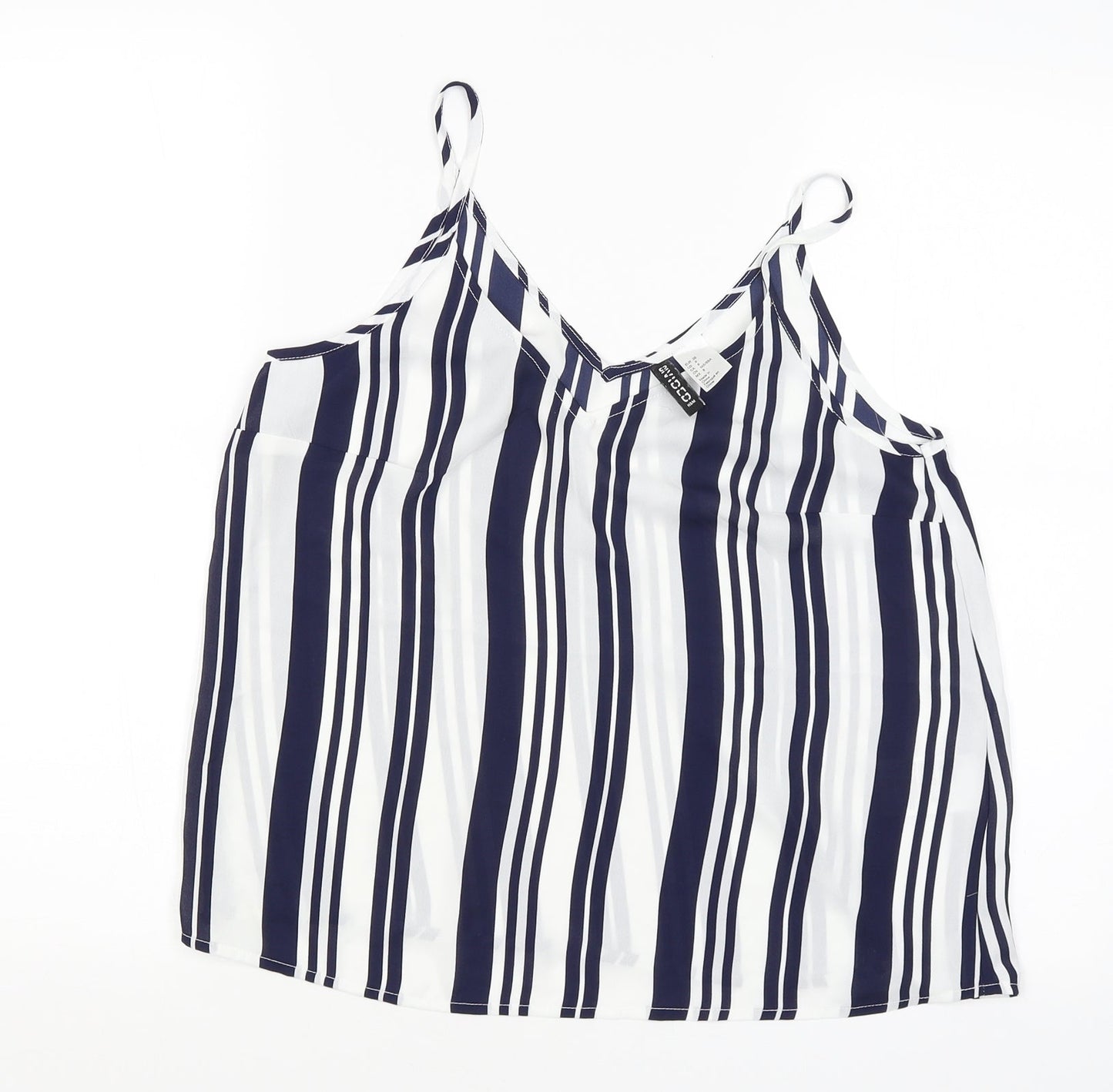 Divided Womens Blue Striped  Camisole Blouse Size 10