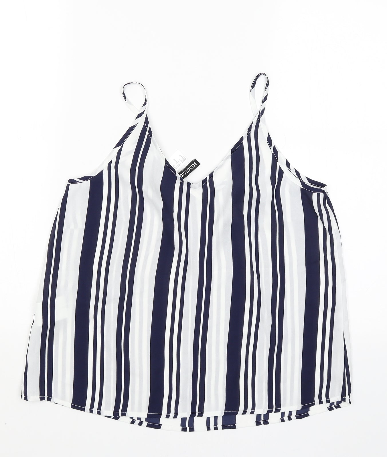 Divided Womens Blue Striped  Camisole Blouse Size 10