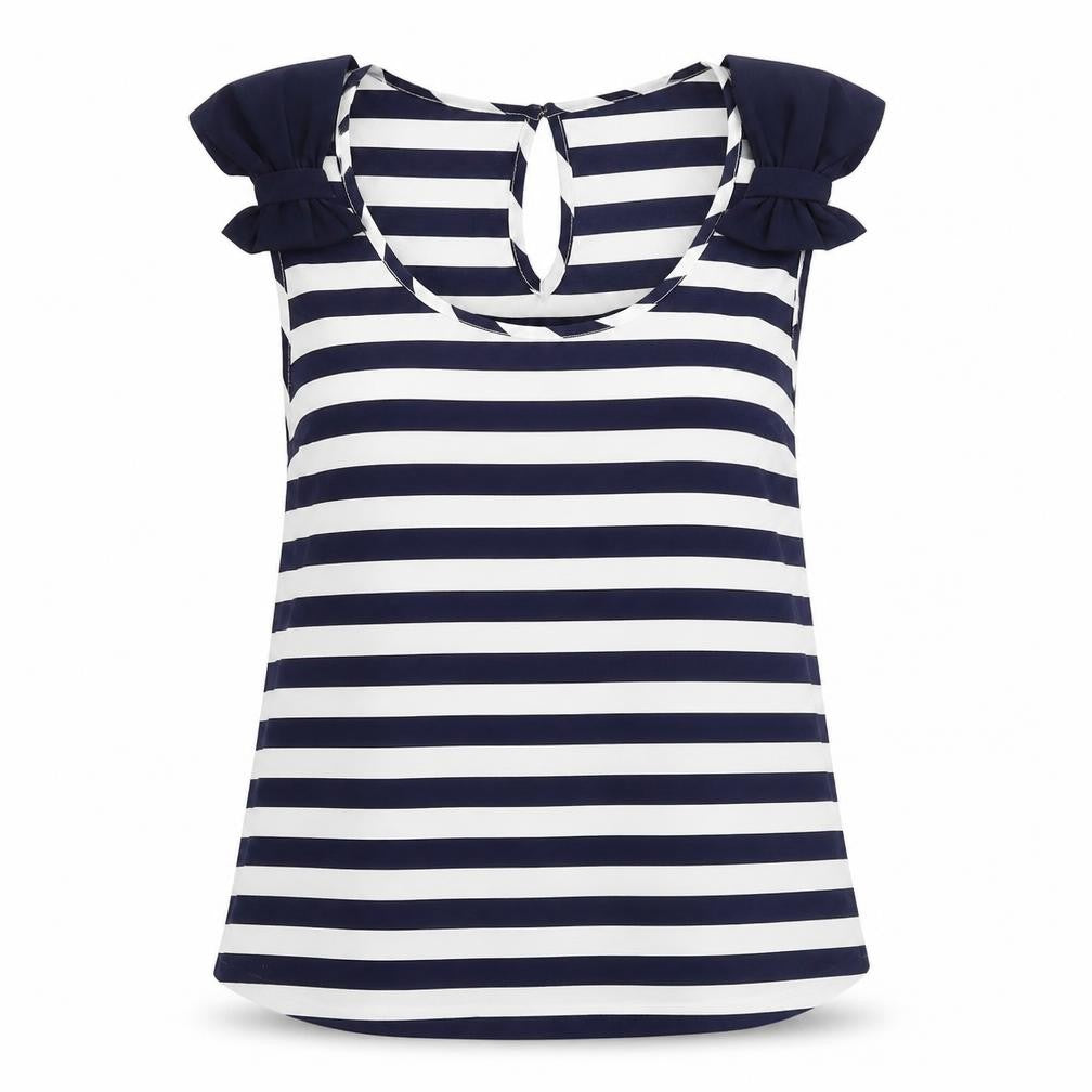 Atmosphere Womens Blue Striped  Basic Tank Size 14