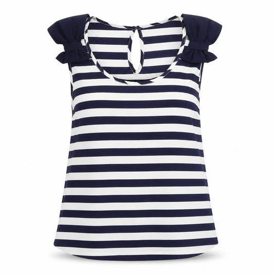 Atmosphere Womens Blue Striped  Basic Tank Size 14
