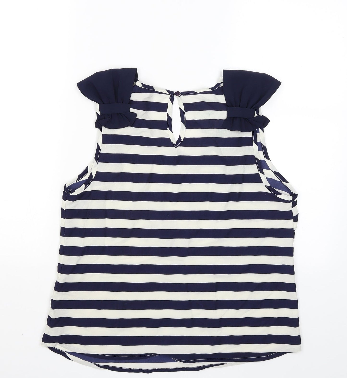 Atmosphere Womens Blue Striped  Basic Tank Size 14