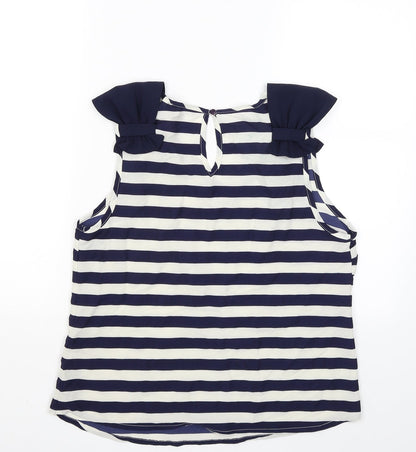 Back view of Atmosphere women’s blue striped basic tank, size UK 14