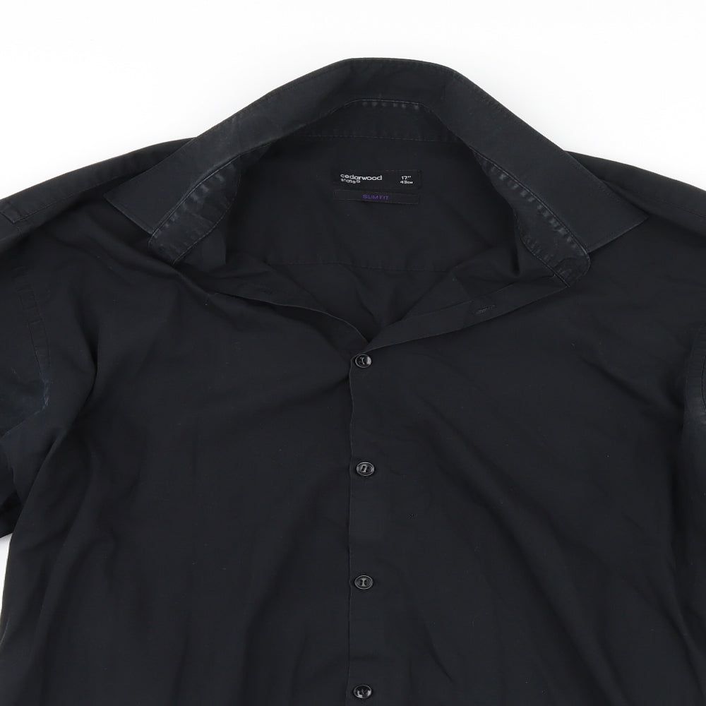 Cedar Wood State Mens Black    Button-Up Size 17