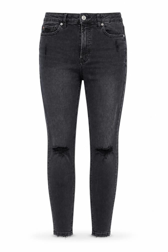 Denim & Co. Womens Black  Denim Tapered Jeans Size 10 L28 in