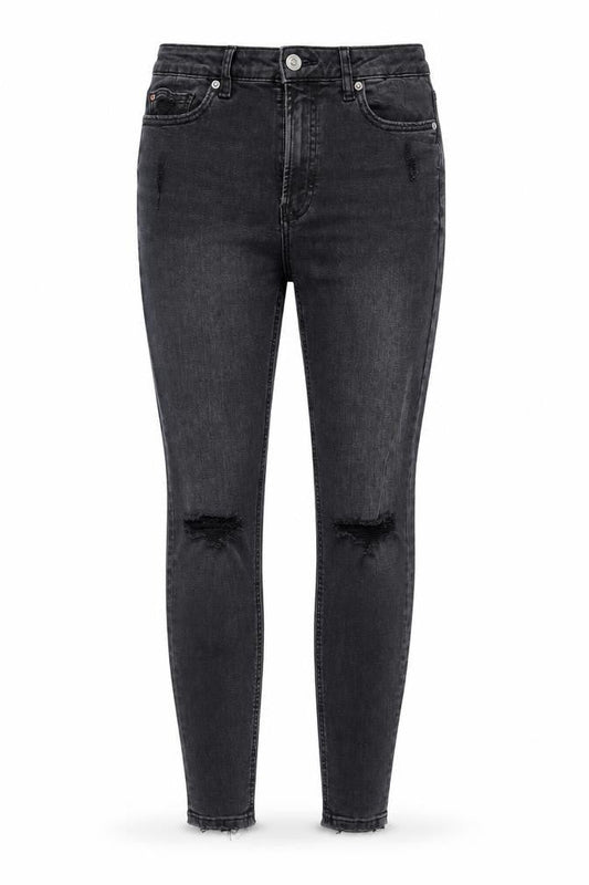 Denim & Co. Womens Black  Denim Tapered Jeans Size 10 L28 in