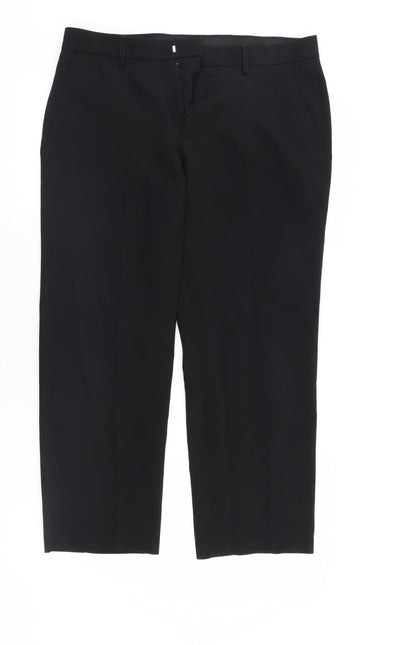 Preloved George Mens Black   Trousers  Size 32 L25 in - Front