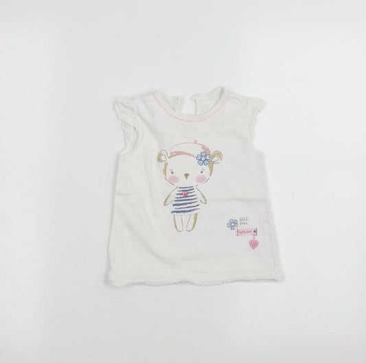George Baby White   Basic T-Shirt Size 9-12 Months