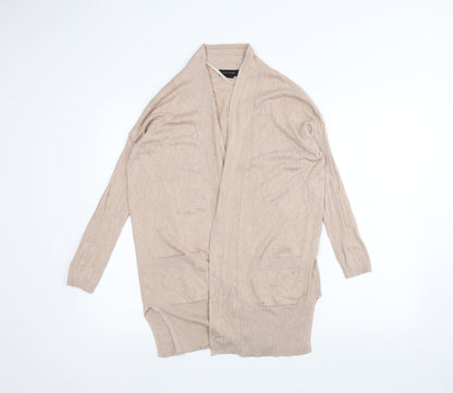 Additional front view of Atmosphere women’s beige cardigan jumper, size UK 4