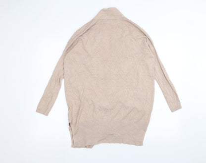 Back view of Atmosphere women’s beige cardigan jumper, size UK 4