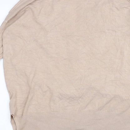 Brand and care label for Atmosphere women’s beige cardigan jumper, size UK 4