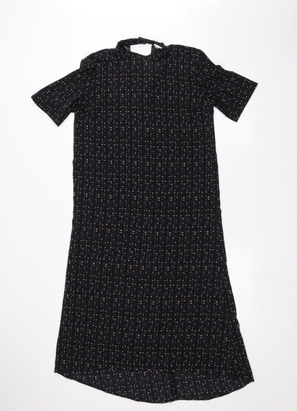 Additional front view of JDY women’s black polka dot a-line, size UK 6