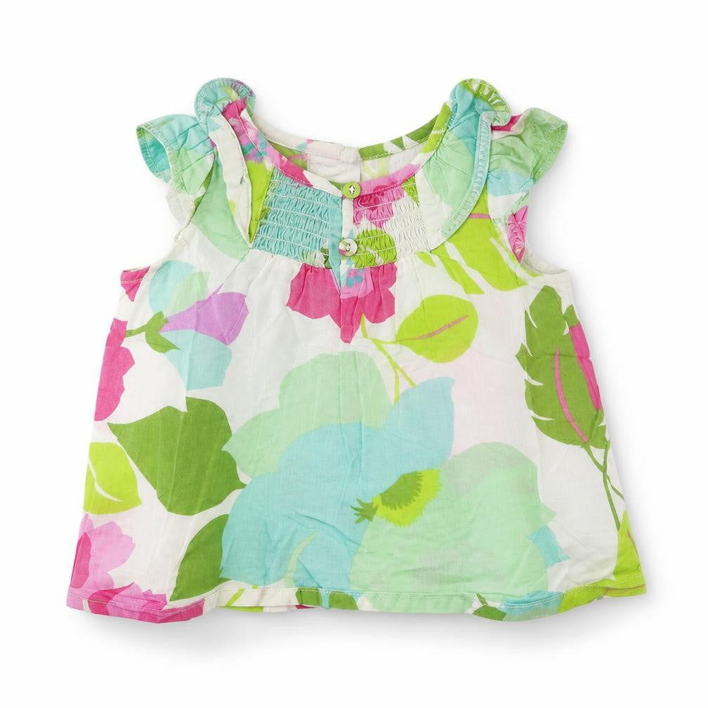 Next Baby White Floral  Basic T-Shirt Size 6-9 Months