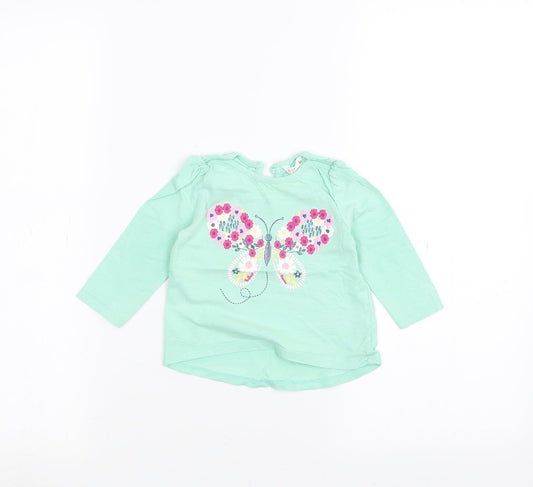 M&Co Baby Green   Basic T-Shirt Size 6-9 Months