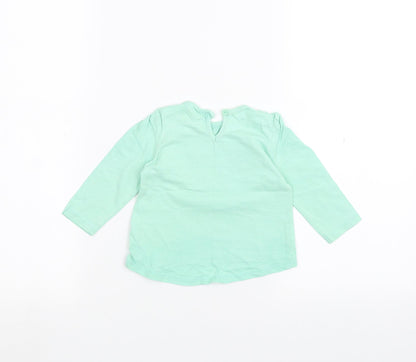 Back view of M&Co Baby Green Basic T-Shirt, size 6-9, Months