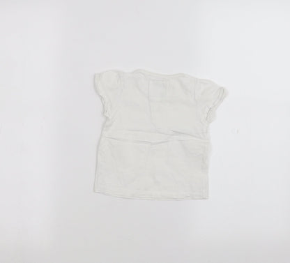 Back view of Tu Baby White Basic T-Shirt, size 6-9, Months