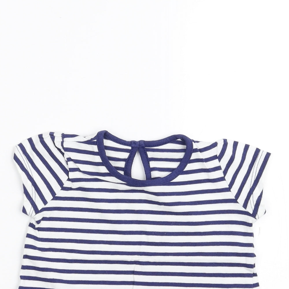 Matalan Baby White Striped  Basic T-Shirt Size 6-9 Months