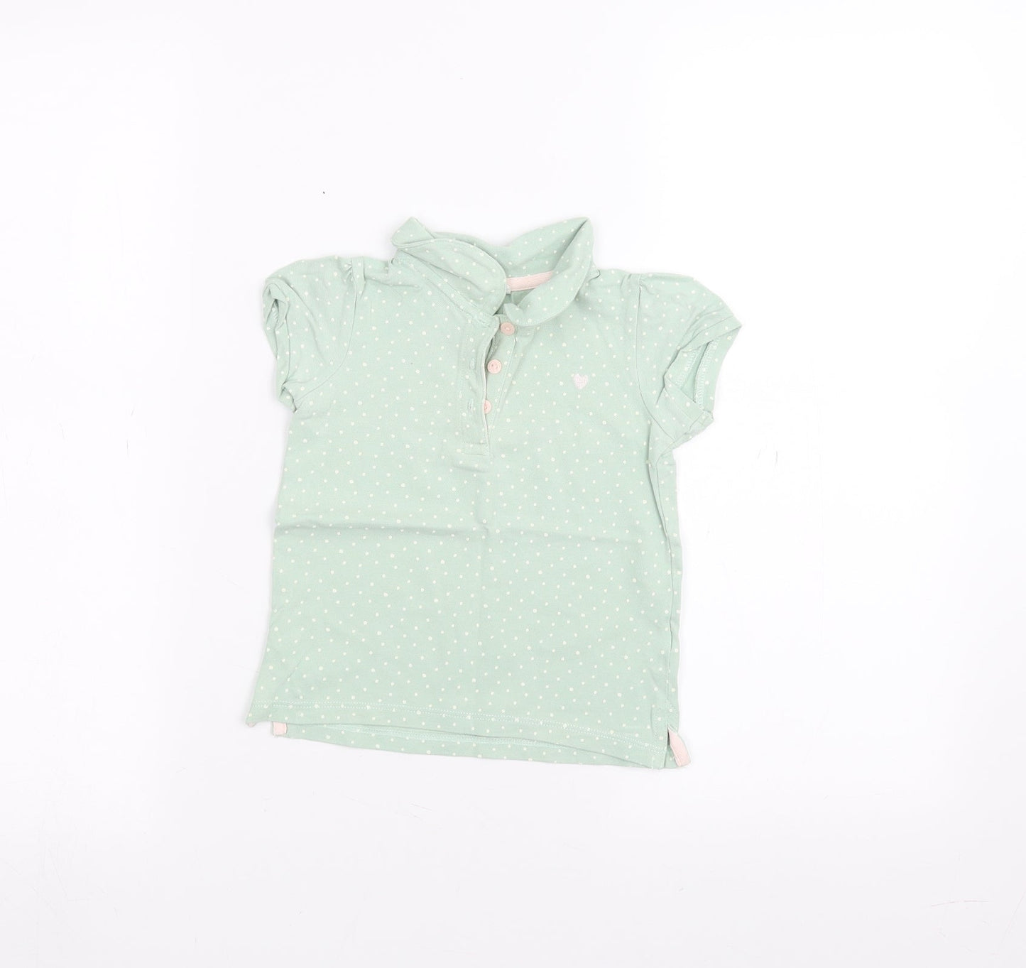 H&M Baby Green Polka Dot  Basic Polo Size 12-18 Months